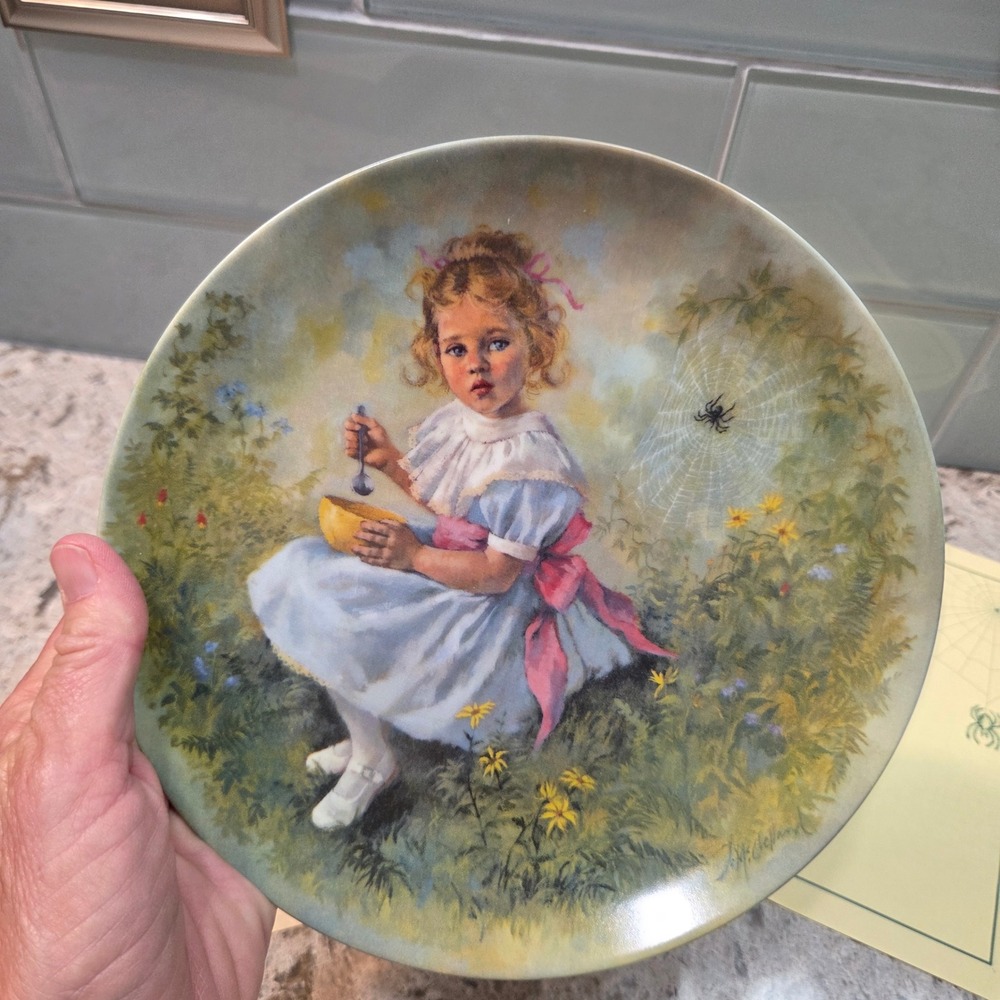 Reco Little Miss Muffet Plate John McClelland Mother Goose Series 1981 COA Box